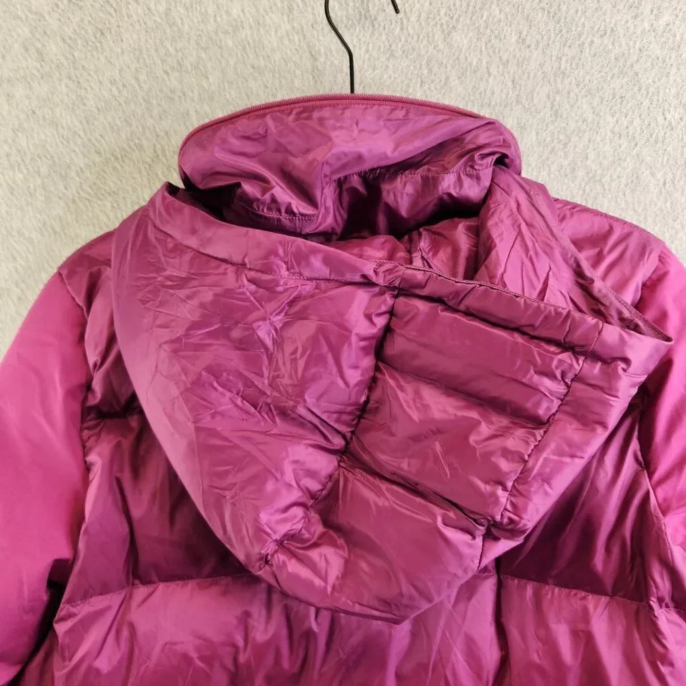 Ivivva Jacket Girls 14 Pink Down Puffer Coat By Lululemon Hide Away Hood Quilted